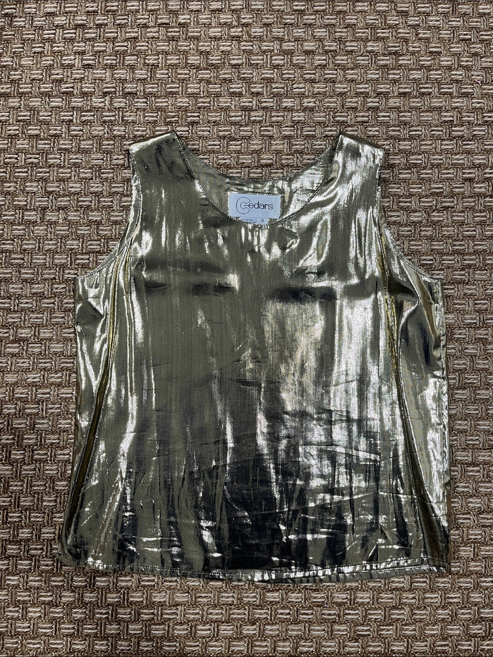 Metallic Gold Sleeveless Shine Blouse - Picture 4 of 10